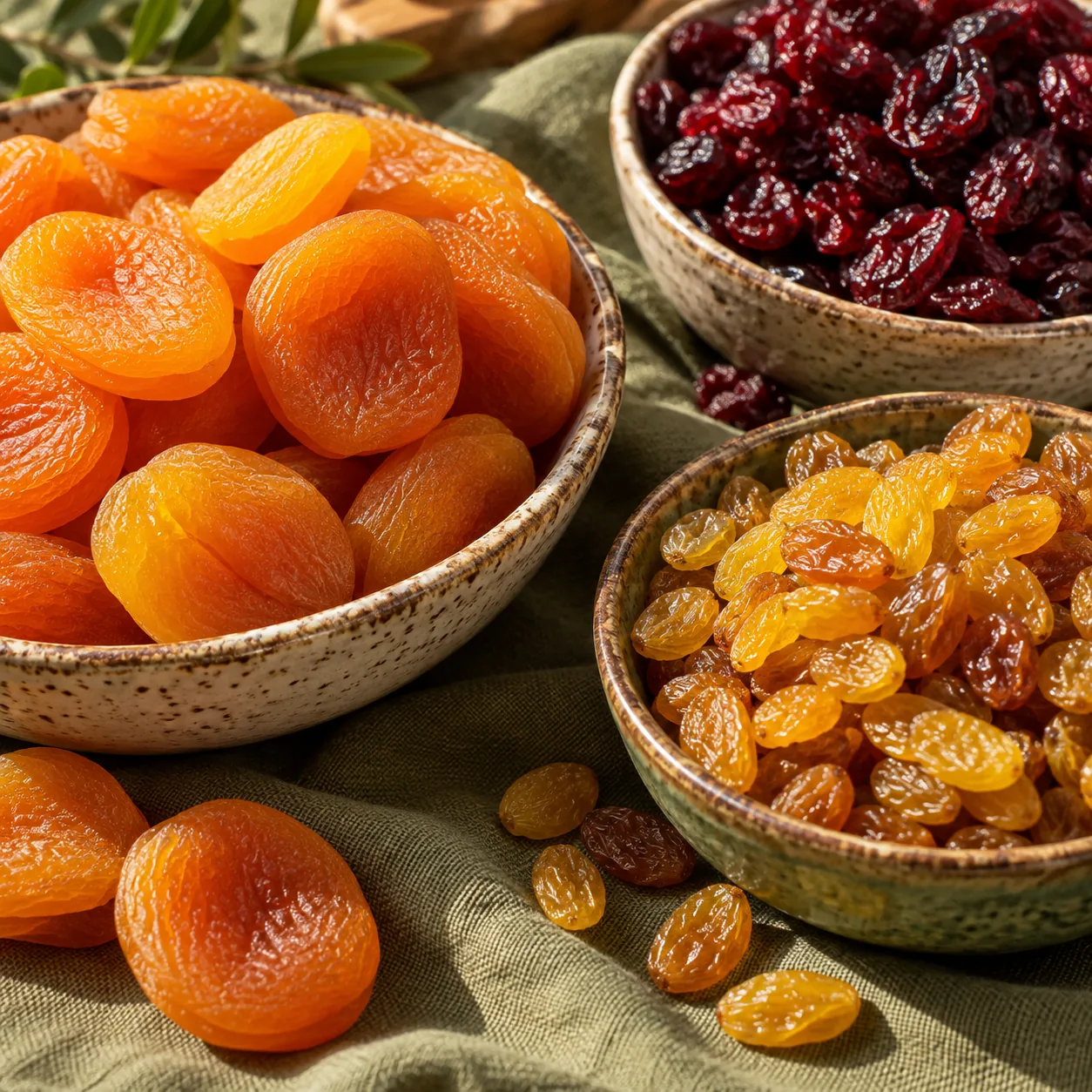 Damasco e outras frutas desidratadas